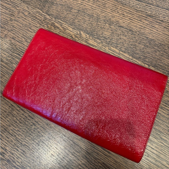 Set of 2 YSL Yves Saint Laurent Belle De Jour Leather Clutches - Red & Nude! - Picture 2 of 11
